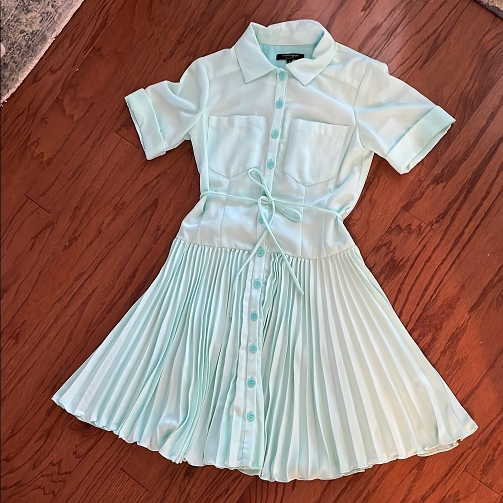 Nanette Lepore Green Pleated Sundress with Polo Collar